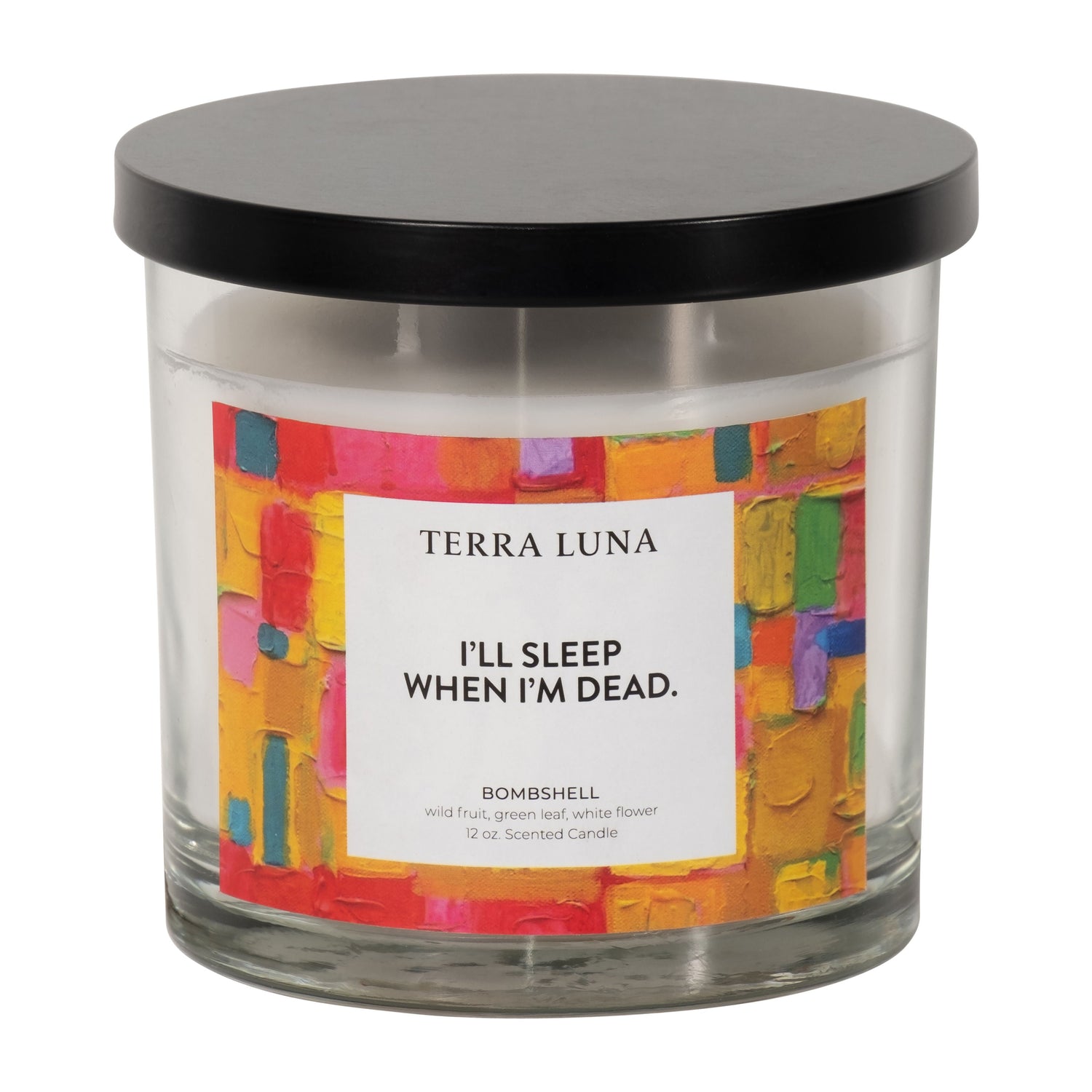 4" 12 Oz Sleep When I'M Dead Lidded Candle - Multi