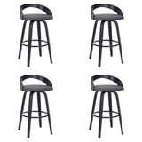 Sonia - 26" Counter Height Swivel Bar Stool - Black Wood