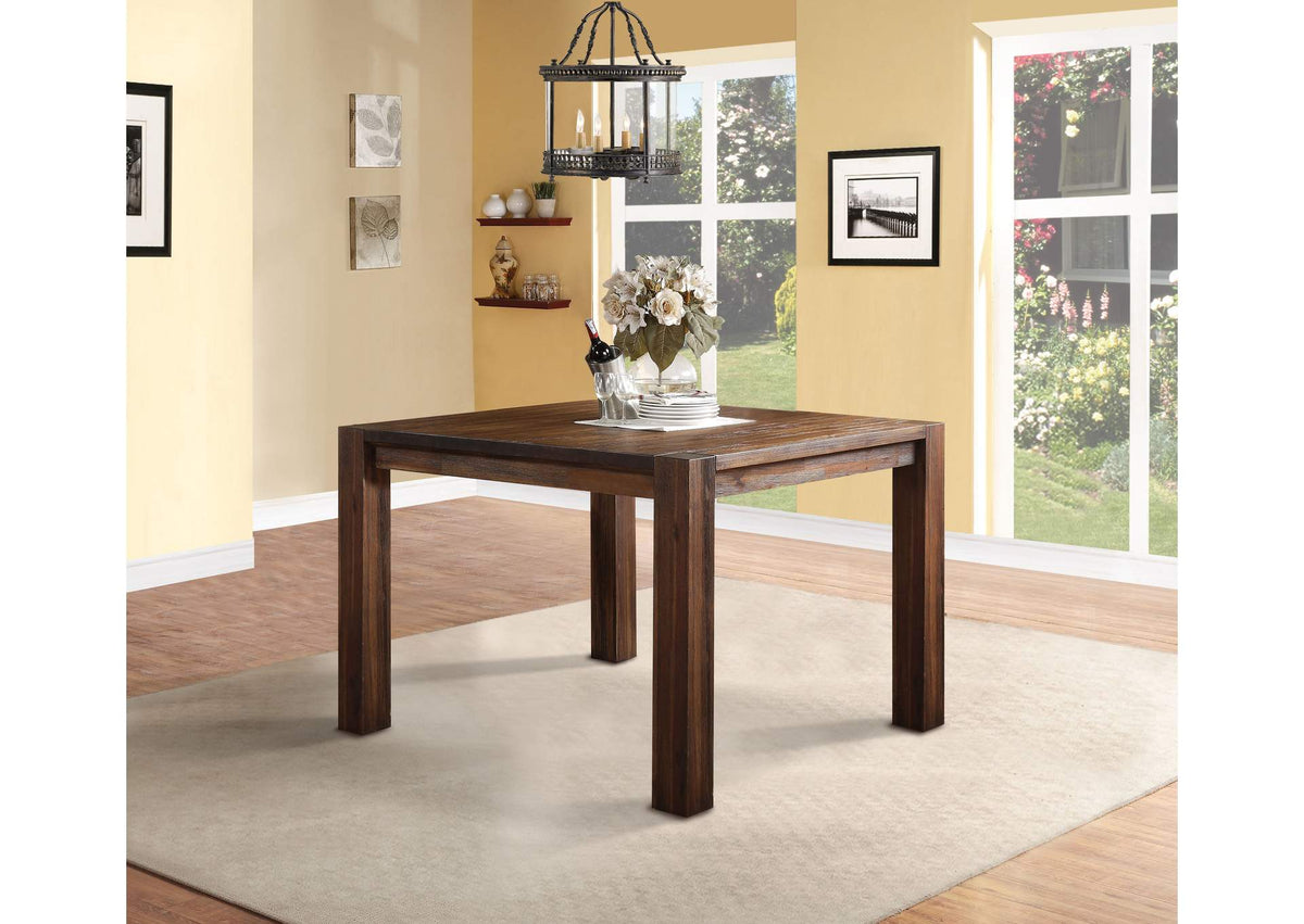 3F4162 Meadow Solid Wood Square Counter Table In Brick Brown
