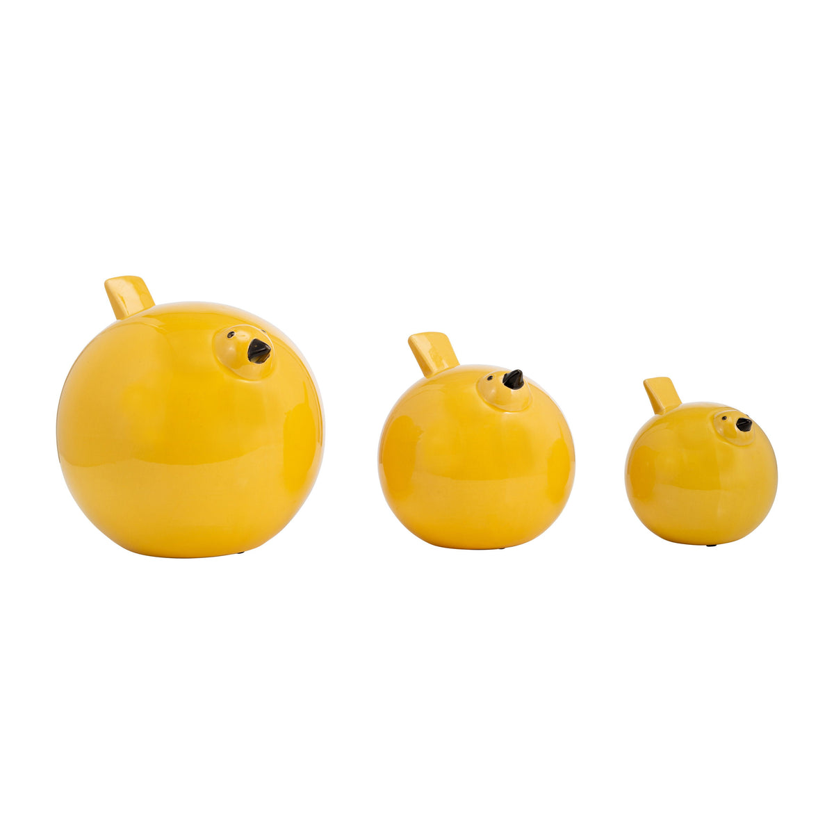 Ceramic Birds 7.5" (Set of 3) - Yellow