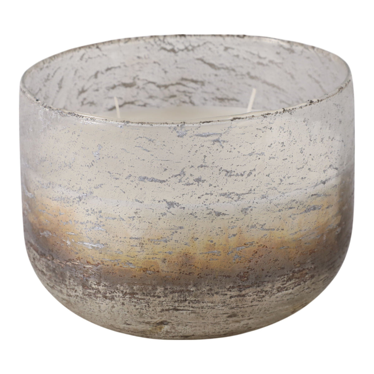 6" 28 Oz Warm Vanilla Rustic Glass Candle - Multi