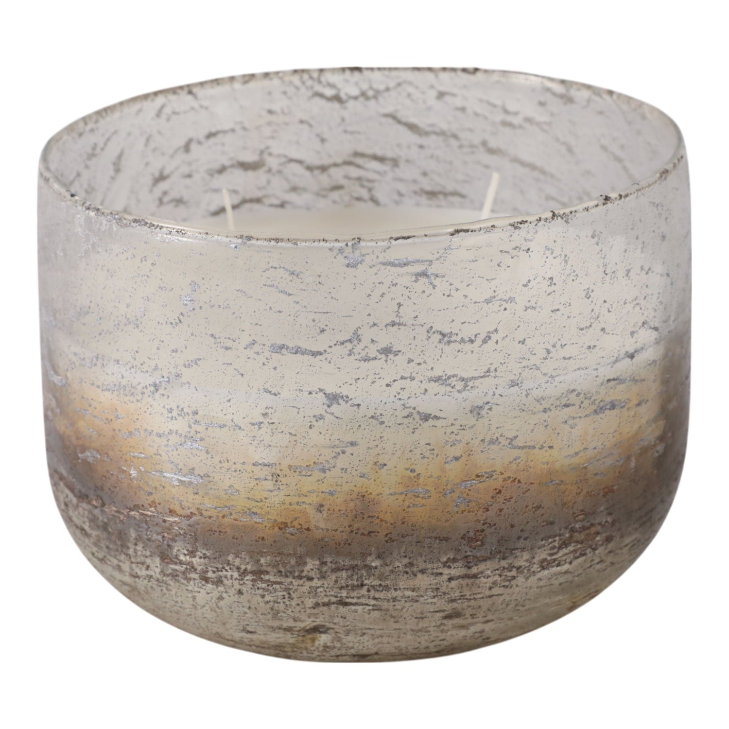6" 28 Oz Warm Vanilla Rustic Glass Candle - Multi