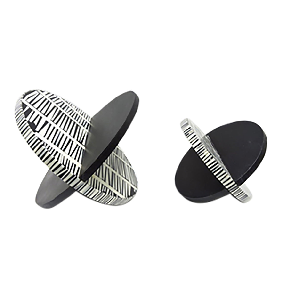 7 / 10" Gobiel Resin Orbs (Set of 2) - Black / White