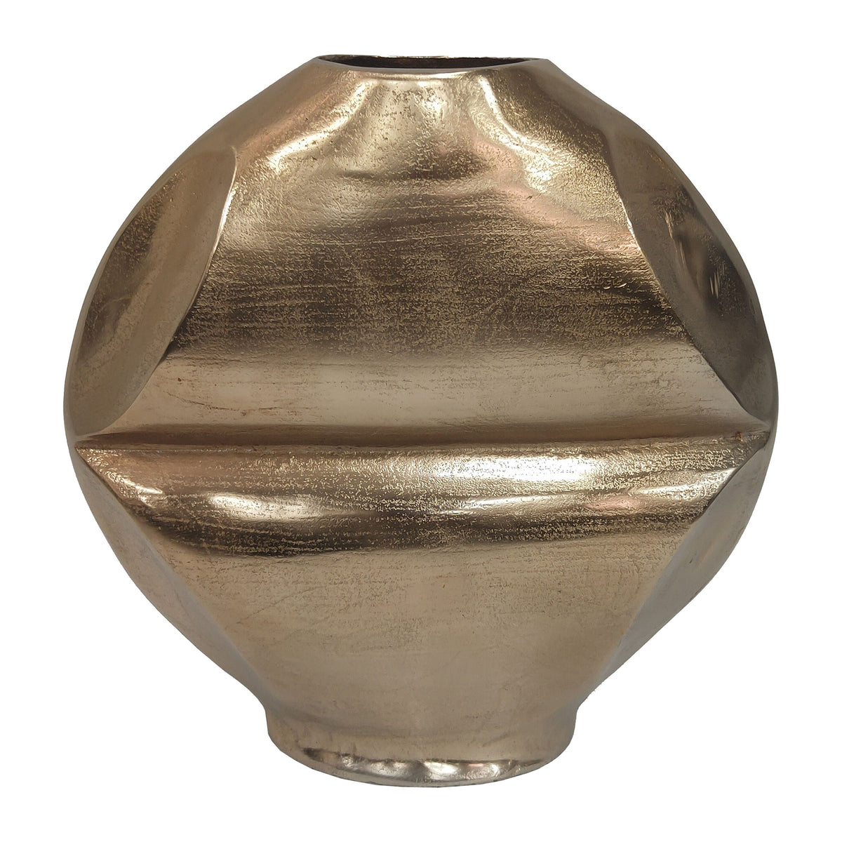 11" Byram Metal Slit Vase - Champagne