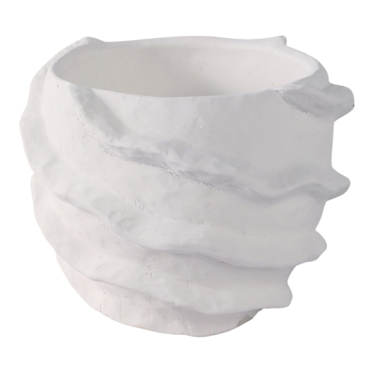 7" x 7" Flutter Trim Planter - White