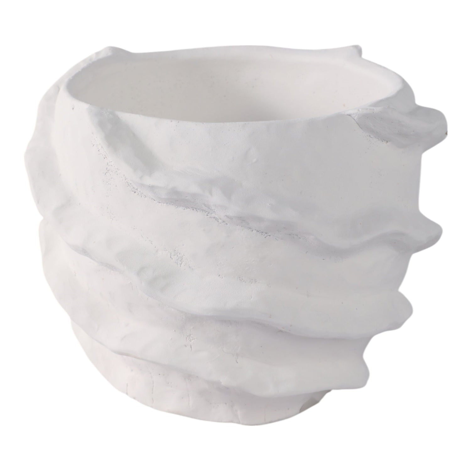7" x 7" Flutter Trim Planter - White