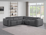 1224 - 5-Piece L-Shaped Sectional Sofa In With 3 Power Recliners & Power Headrests