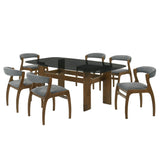 Ileena - 7-Piece Wood Dining Set - Walnut