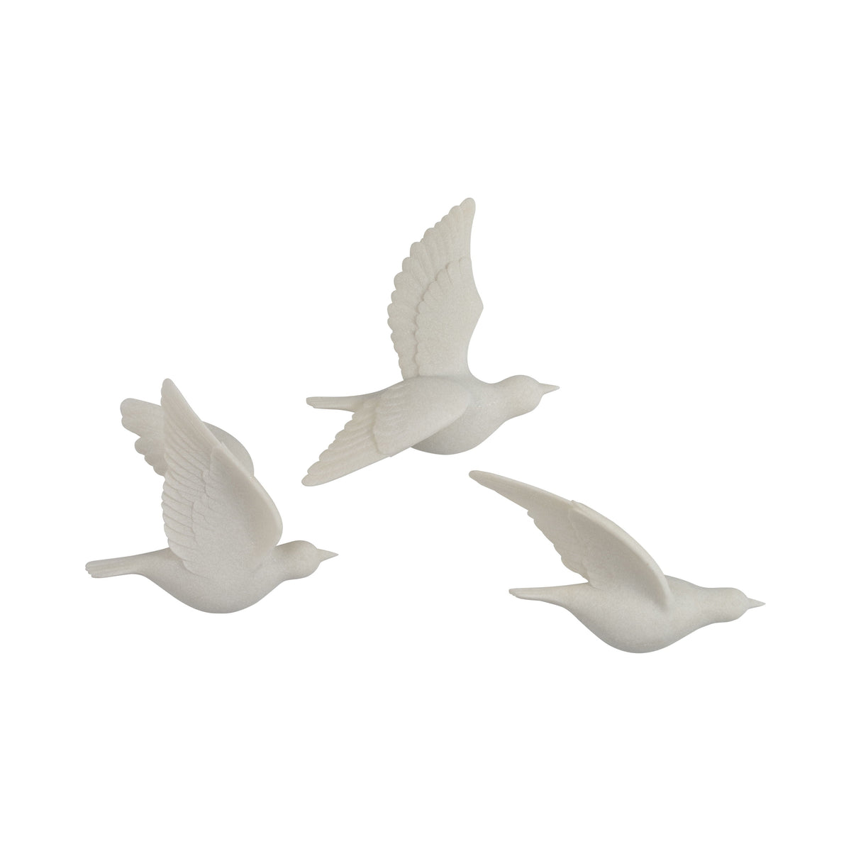 Horizon Quartz Resin Bird Wall Decor (Set of 3) - White