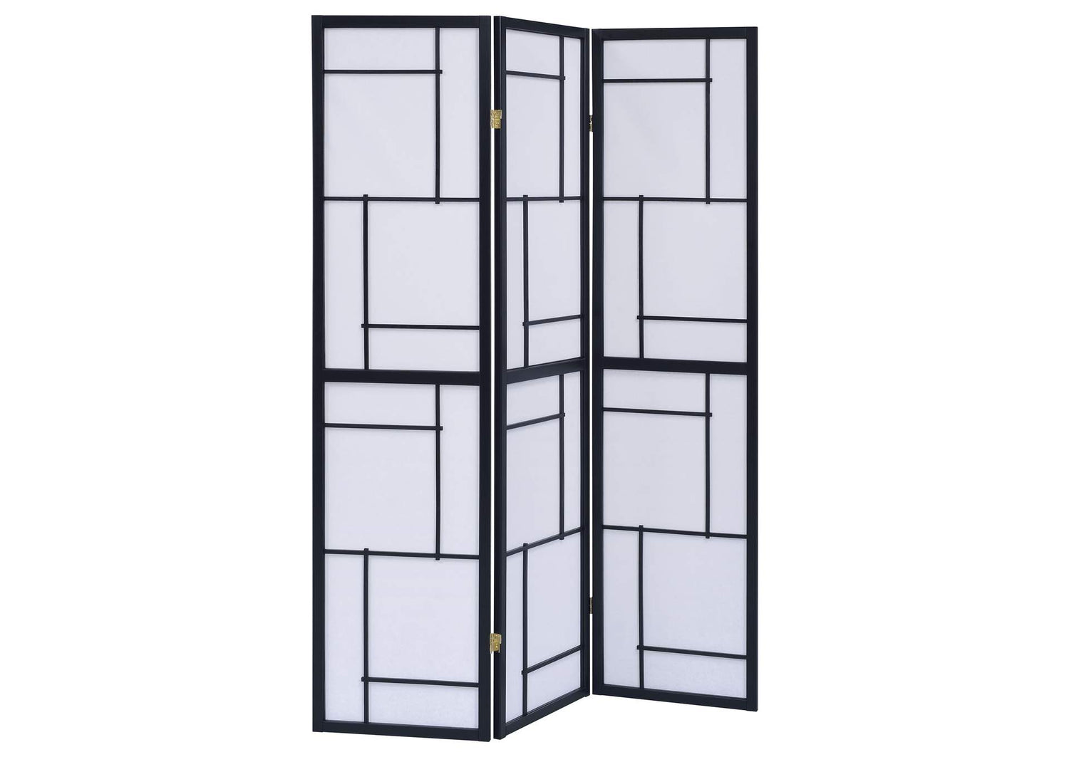Damis 3-Panel Room Divider Folding Shoji Screen Black