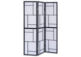 Damis 3-Panel Room Divider Folding Shoji Screen Black