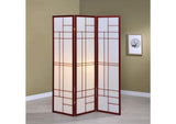 900110 Katerina 3-Panel Room Divider Folding Shoji Screen Cherry