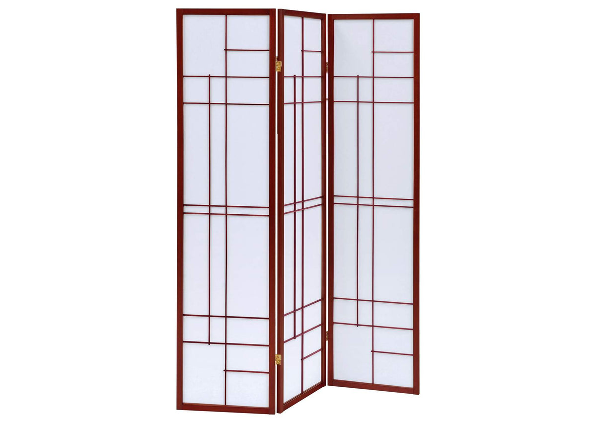 Katerina 3-Panel Room Divider Folding Shoji Screen Cherry