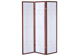 900110 Katerina 3-Panel Room Divider Folding Shoji Screen Cherry