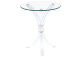 Laning Round Glass Top Acrylic Side Table Clear