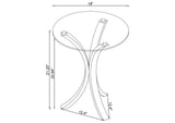 900490 Laning Round Glass Top Acrylic Side Table Clear