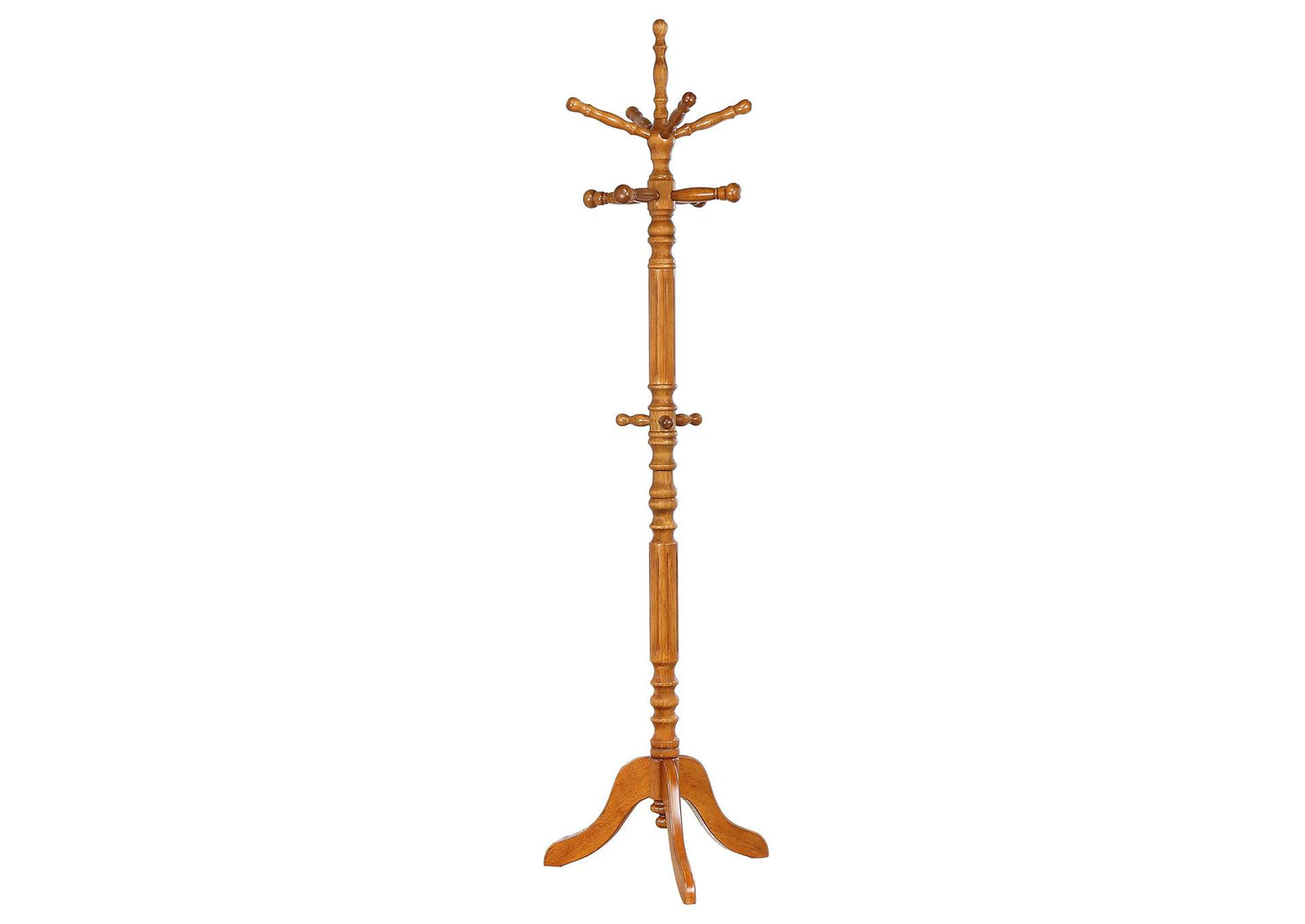 Achelle 11 Hook Freestanding Coat Rack Hanger Golden Brown