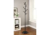 900897 Clover 18 Hook Freestanding Metal Coat Rack Hat Hanger Black
