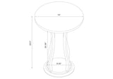 900926 Elton Round Faux Marble Top Plant Stand Brown