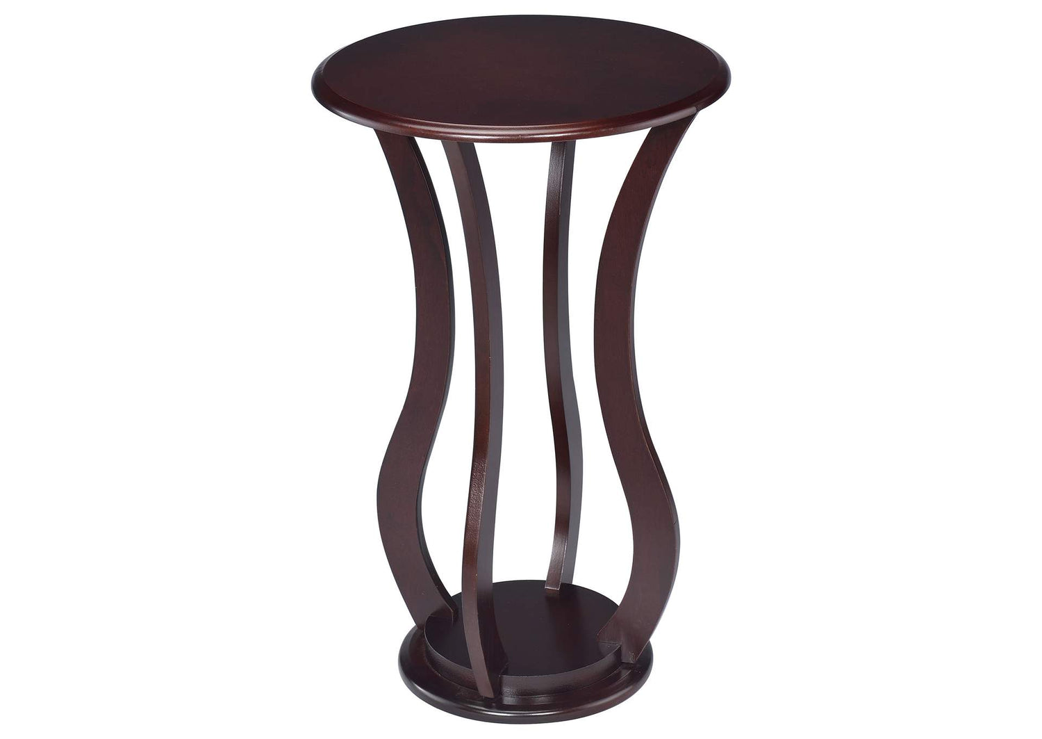 Elton Round Wood Top Accent Plant Stand Cherry