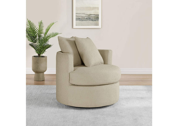 902274 Debbie Upholstered Swivel Accent Chair Camel