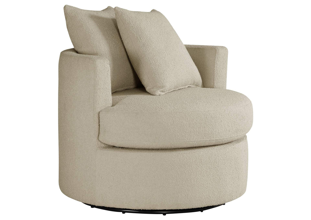 902274 Debbie Upholstered Swivel Accent Chair Camel