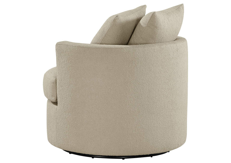902274 Debbie Upholstered Swivel Accent Chair Camel