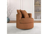 902275 Debbie Upholstered Swivel Accent Chair Burnt Orange