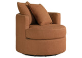 902275 Debbie Upholstered Swivel Accent Chair Burnt Orange