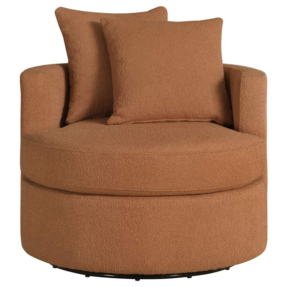902275 Debbie Upholstered Swivel Accent Chair Burnt Orange