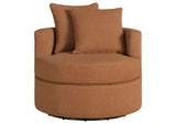 902275 Debbie Upholstered Swivel Accent Chair Burnt Orange