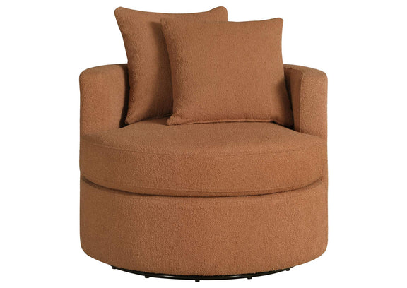 902275 Debbie Upholstered Swivel Accent Chair Burnt Orange