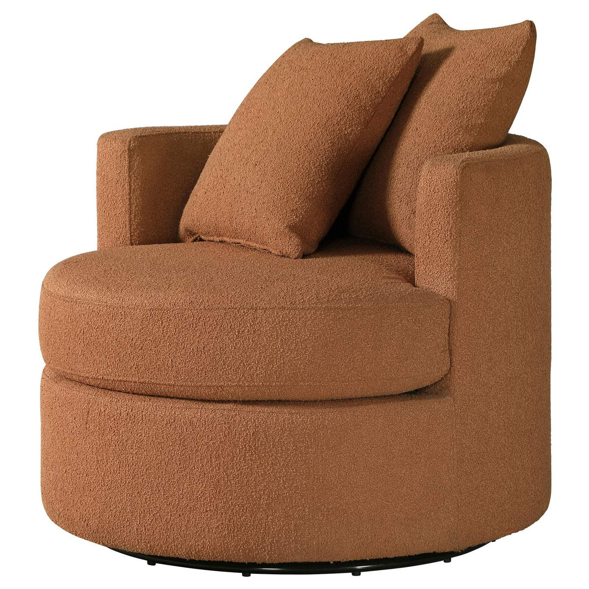 902275 Debbie Upholstered Swivel Accent Chair Burnt Orange