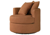902275 Debbie Upholstered Swivel Accent Chair Burnt Orange
