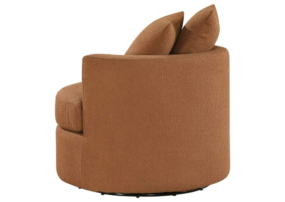 902275 Debbie Upholstered Swivel Accent Chair Burnt Orange