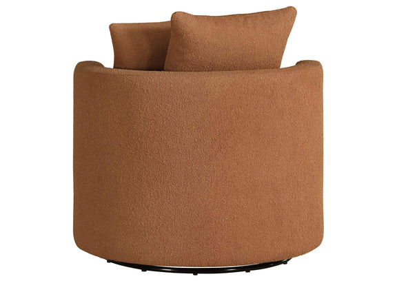 902275 Debbie Upholstered Swivel Accent Chair Burnt Orange