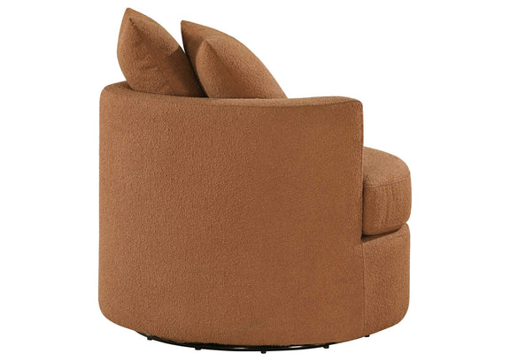 902275 Debbie Upholstered Swivel Accent Chair Burnt Orange