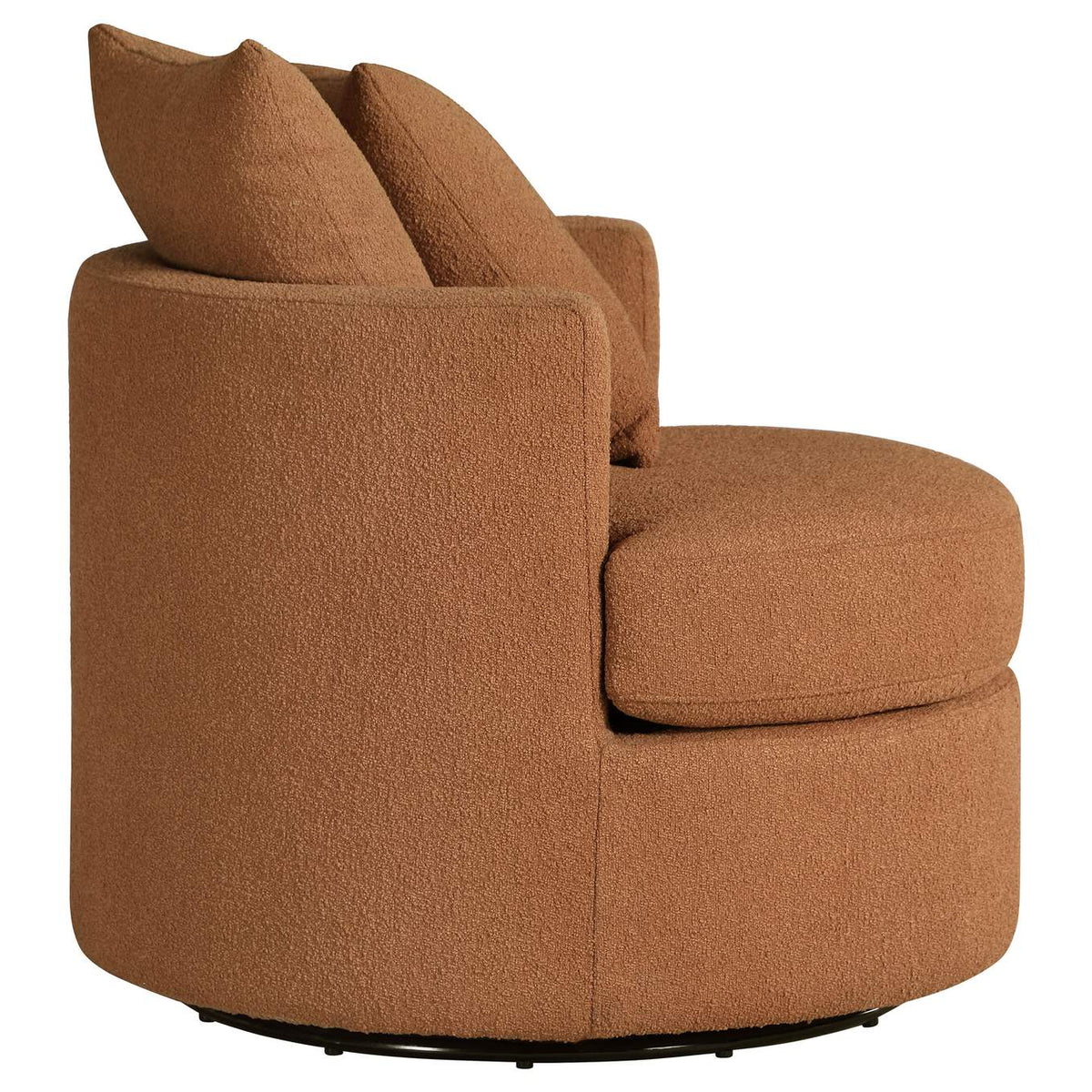 902275 Debbie Upholstered Swivel Accent Chair Burnt Orange