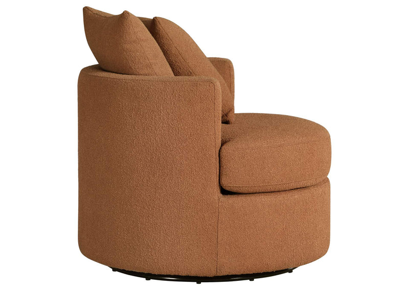 902275 Debbie Upholstered Swivel Accent Chair Burnt Orange