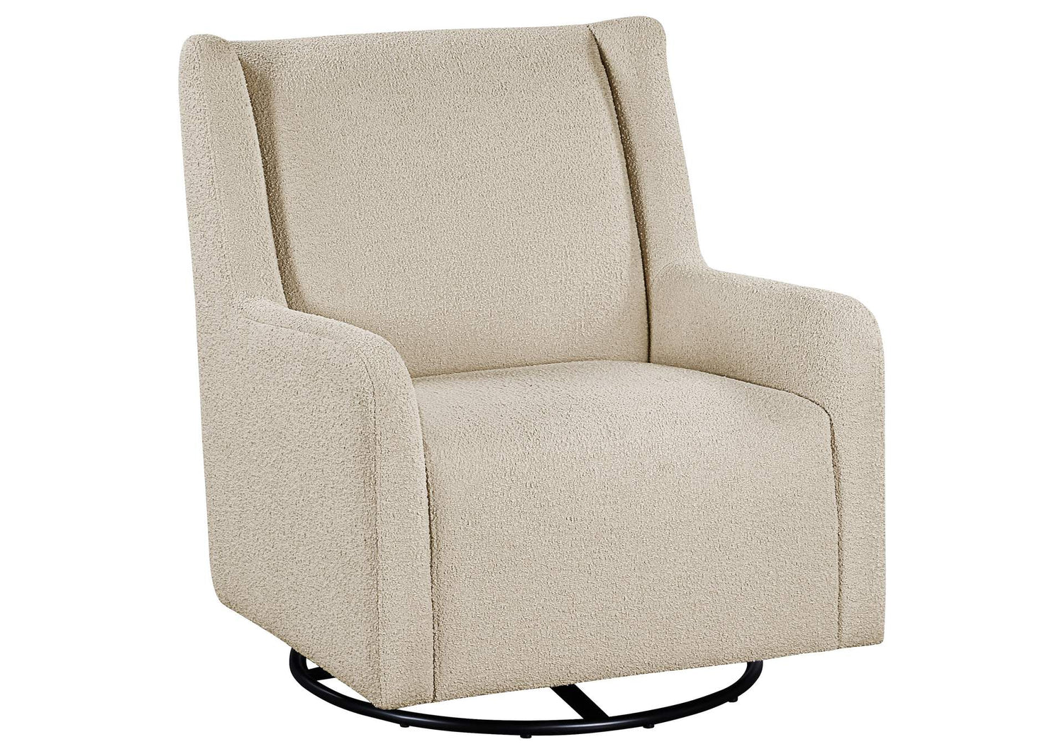 902453 Serra Boucle Upholstered Swivel Glider Sandy Beige