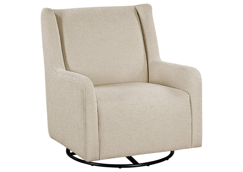 902453 Serra Boucle Upholstered Swivel Glider Sandy Beige