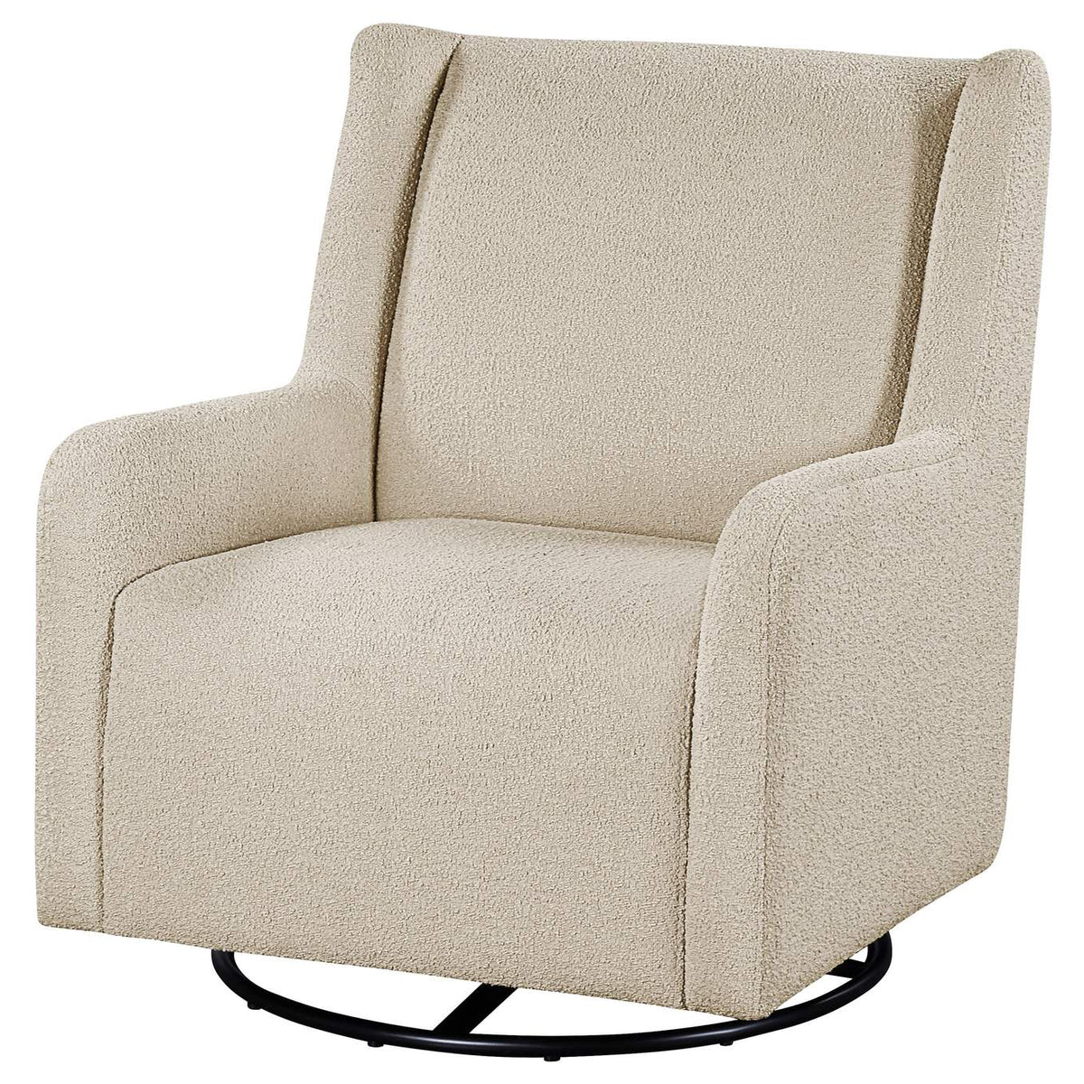 902453 Serra Boucle Upholstered Swivel Glider Sandy Beige