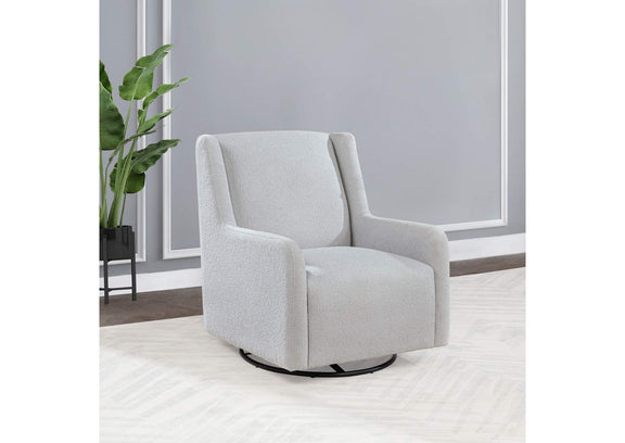 902454 Serra Boucle Upholstered Swivel Glider Dove Grey