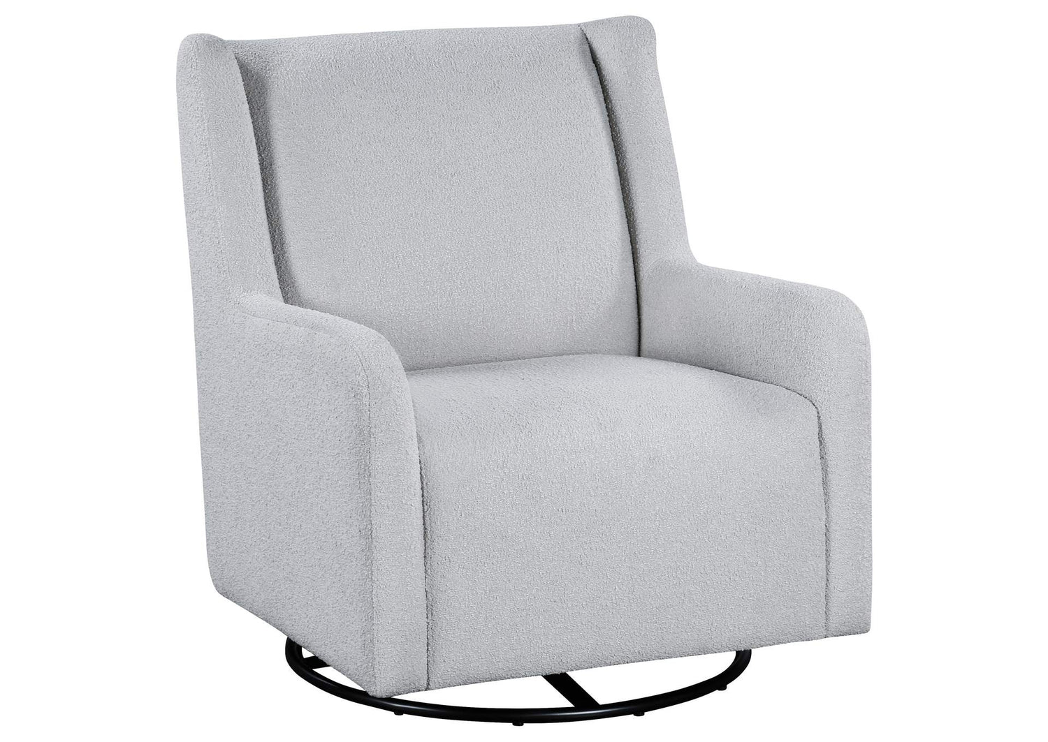902454 Serra Boucle Upholstered Swivel Glider Dove Grey