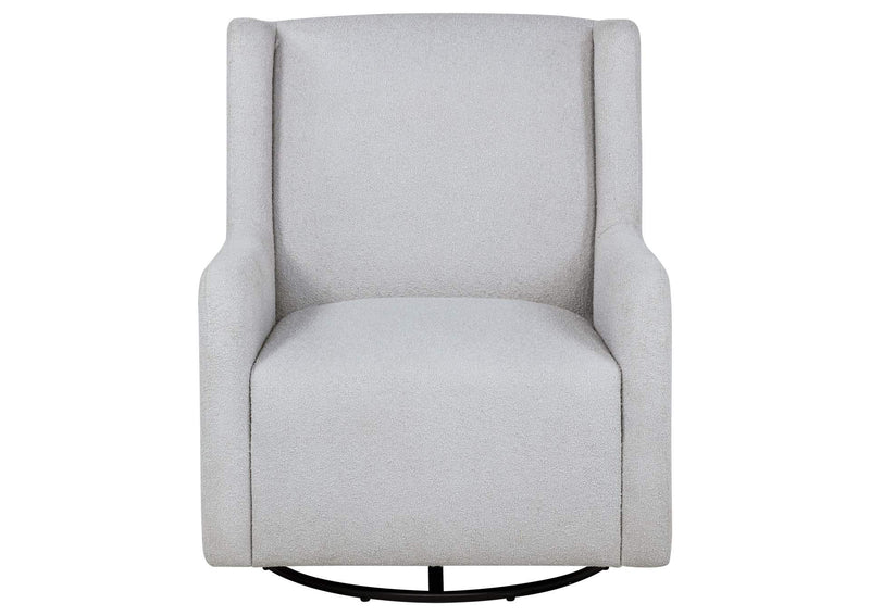 902454 Serra Boucle Upholstered Swivel Glider Dove Grey