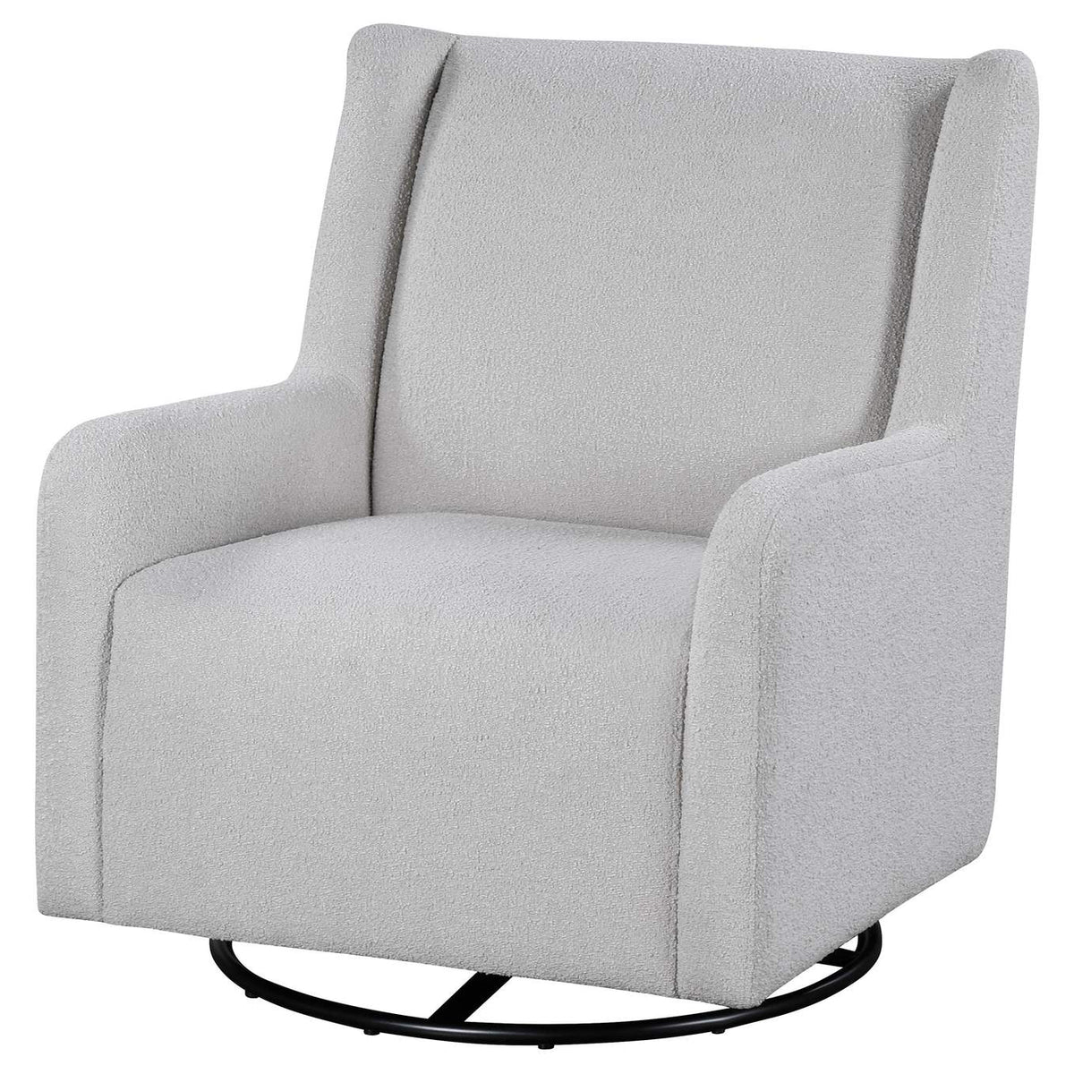902454 Serra Boucle Upholstered Swivel Glider Dove Grey