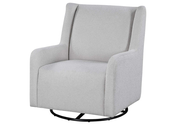 902454 Serra Boucle Upholstered Swivel Glider Dove Grey