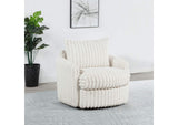 902541 Sarco Corduroy Upholstered Swivel Accent Arm Chair Ivory