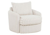 902541 Sarco Corduroy Upholstered Swivel Accent Arm Chair Ivory