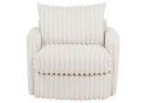 902541 Sarco Corduroy Upholstered Swivel Accent Arm Chair Ivory